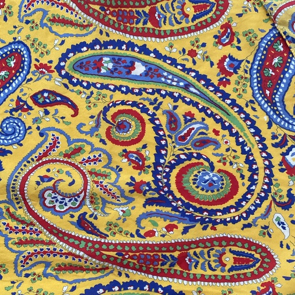Ralph Lauren Colorful Silk Paisley Keyhole Halter Neck Top Yellow Large Petite - Picture 6 of 9